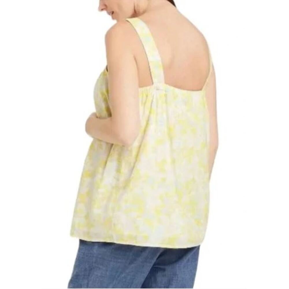 New The Nines by Hatch Cotton Maternity Yellow Floral Sleeveless Blouse Medium - Picture 7 of 7